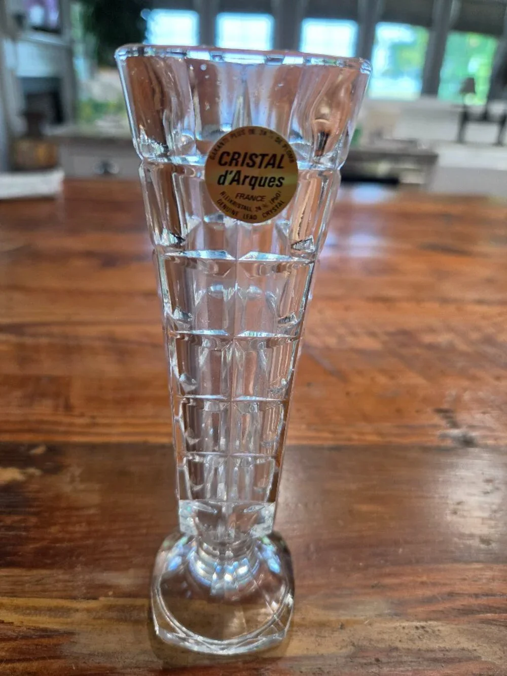 Cristal d'Arques 24% Genuine Lead Crystal Bud Vase Made In France 6 3/4